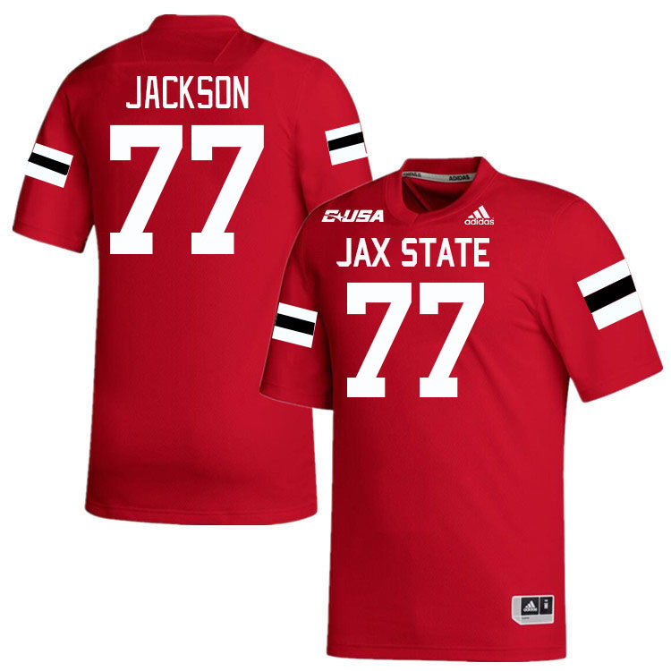 #77 Reggie Jackson Jacksonville State Gamecocks College Football Jerseys Stitched-Red